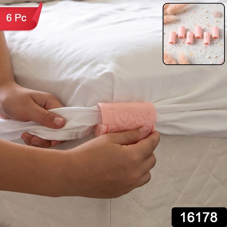 Plastic Bed Sheet Holder Gripper Clips For Mattress Corners Non-slip Set (6 Pc)