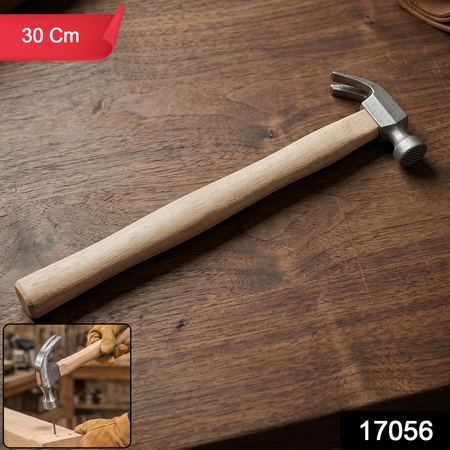 Wooden Handle Claw Hammer Heavy Duty Steel Head Hammer For Nails Carpentry (1 Pc)