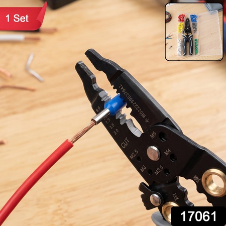 Multifunctional Wire Crimping Pliers Tool Kit With Terminal Connectors (1 Set)