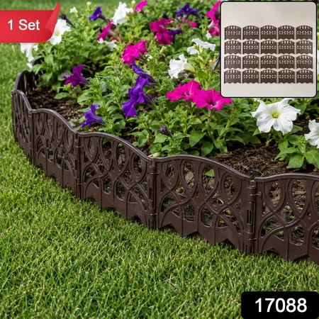 Decorative Plastic Garden Fence Border Set For Lawn Yard  Flower Beds (1 Set)