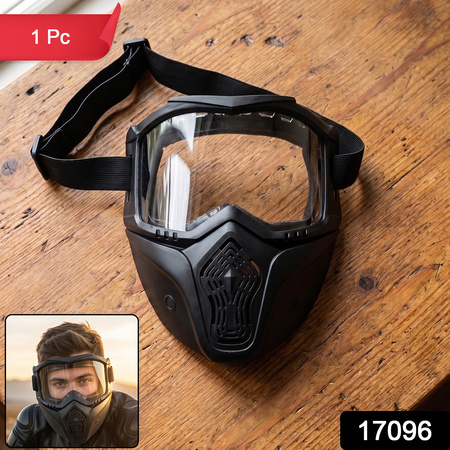 Protective Bike Goggle Face Mask Detachable Riding Glasses Dust Proof – 1 Pc