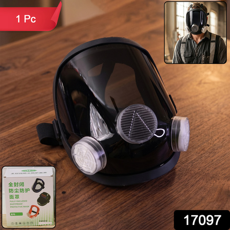 Full Face Protective Safety Shield Mask Dustproof Respirator Dual Filter (1 Pc)