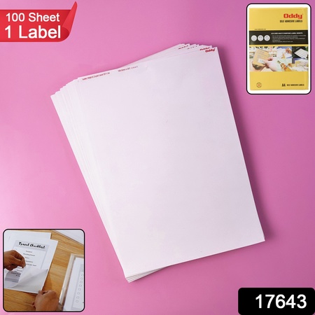 Oddy Self-adhesive Label Sheets  A4 Full-sheet Labels (100 Sheet)