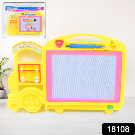 Bus Shape Drawing Writing Slate Board For Kids (1 Pc 32 21 Cm)