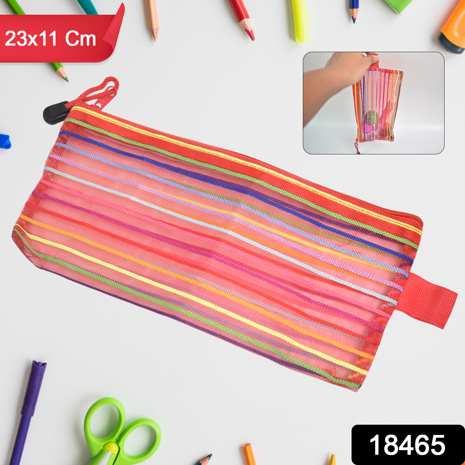 Transparent Zippered Nylon Mesh Multi Purpose Pouch Purse