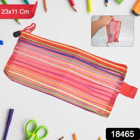 Transparent Zippered Nylon Mesh Multi Purpose Pouch Purse
