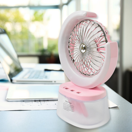 Desktop Fan - Camping Fan With Led Light Portable Humidifying Fan (1 Pc Plug Play Fan)
