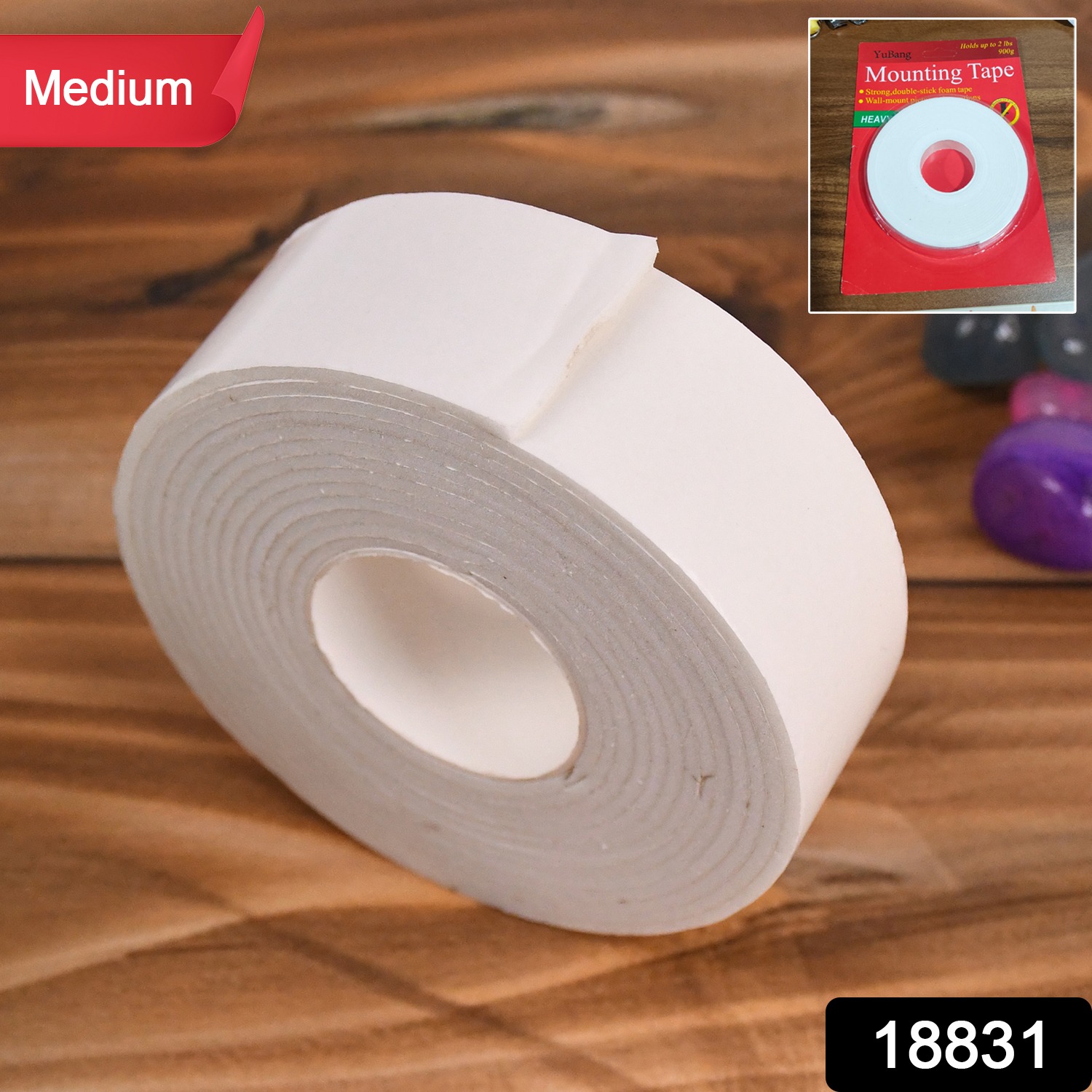 Medium Strong Double Sided Tape Foam Mounting Tape (1 Pc Medium)