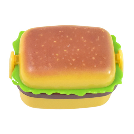 Plastic Burger Shape Small Size Double Hole Sharpener With Eraser (1 Set)