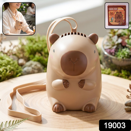 Cute Bear Shape Portable Mini Fan With Neck Strap (1 Pc)