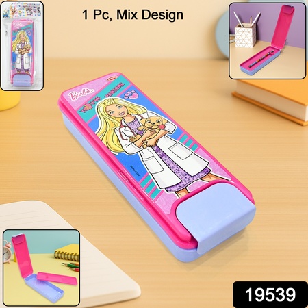 Stylish Cartoon Printed Hard Top Pencil Box For Kids (1 Pc Mix Design)