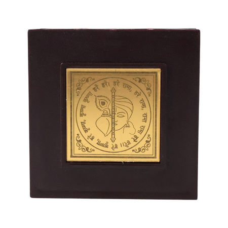 Golden Charan Paduka In Wooden Box Spiritual Gift Pooja Accessory