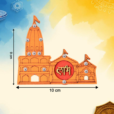 Shubh Labh Ram Temple Mandir Design Decorative Wall Sticker (2 Pc)
