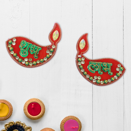Traditional Decorative Shubh Labh Door Hanging (6 Pc 1 Set)