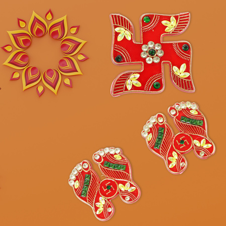 Traditional Decorative Shubh Labh Door Hanging (6 Pc 1 Set)