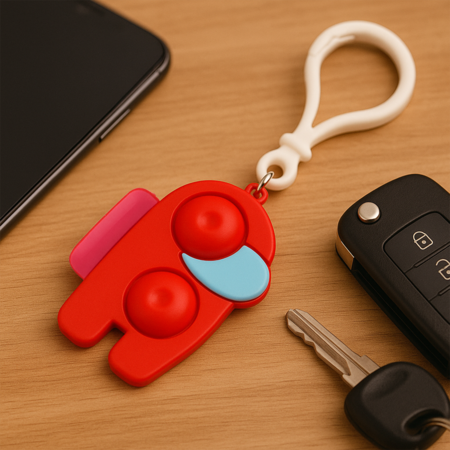 Pop-it Fidget Keychain Toy - (1 Pc Mix Color)