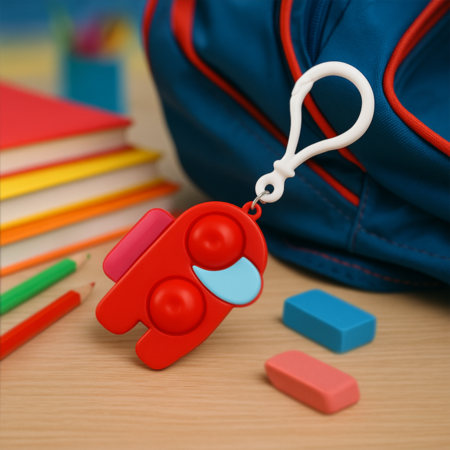 Pop-it Fidget Keychain Toy - (1 Pc Mix Color)