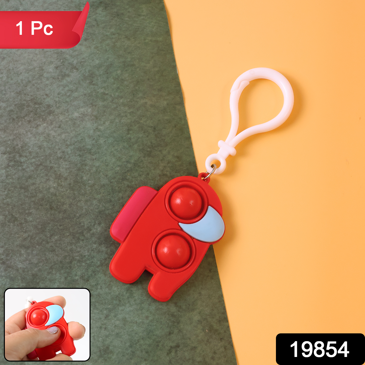 Pop-it Fidget Keychain Toy - (1 Pc Mix Color)