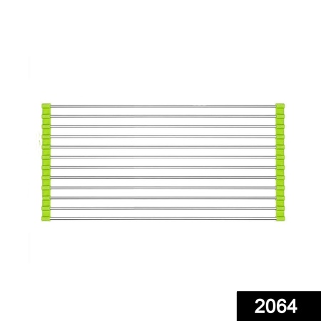 2064 Foldable Drain Rack Kitchen Sink Roll Up Dish Drying Rack Portable Dish Rack