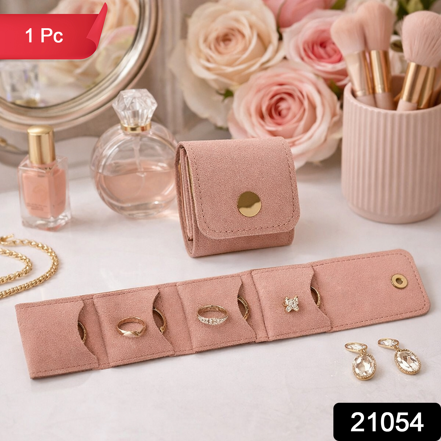 Compact Foldable Jewelry Storage Pouch Wallet (1 Pc)