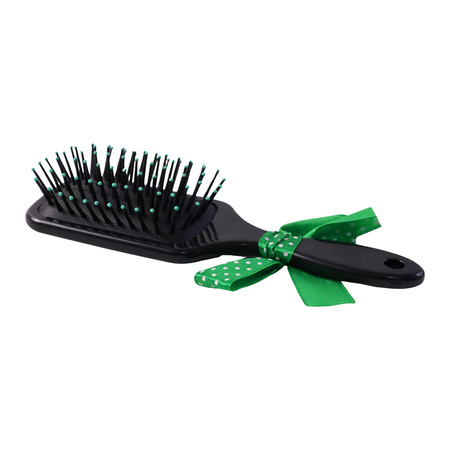 Kids Printed Hair Brush With Cute Ribbon Bow Handle Detangling Hair Comb (1 Pc)