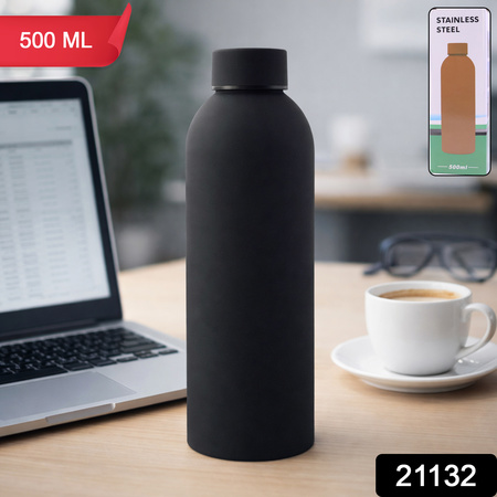 Stainless Steel Double Wall Vacuum-insulated Drink Water (Black  500 Ml Approx)