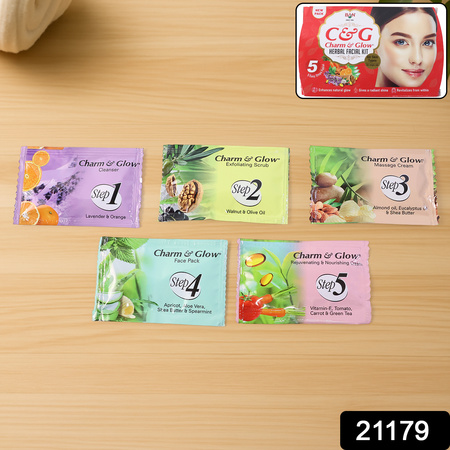 Charm Glow 5-step Herbal Facial Kit (1 Pc)