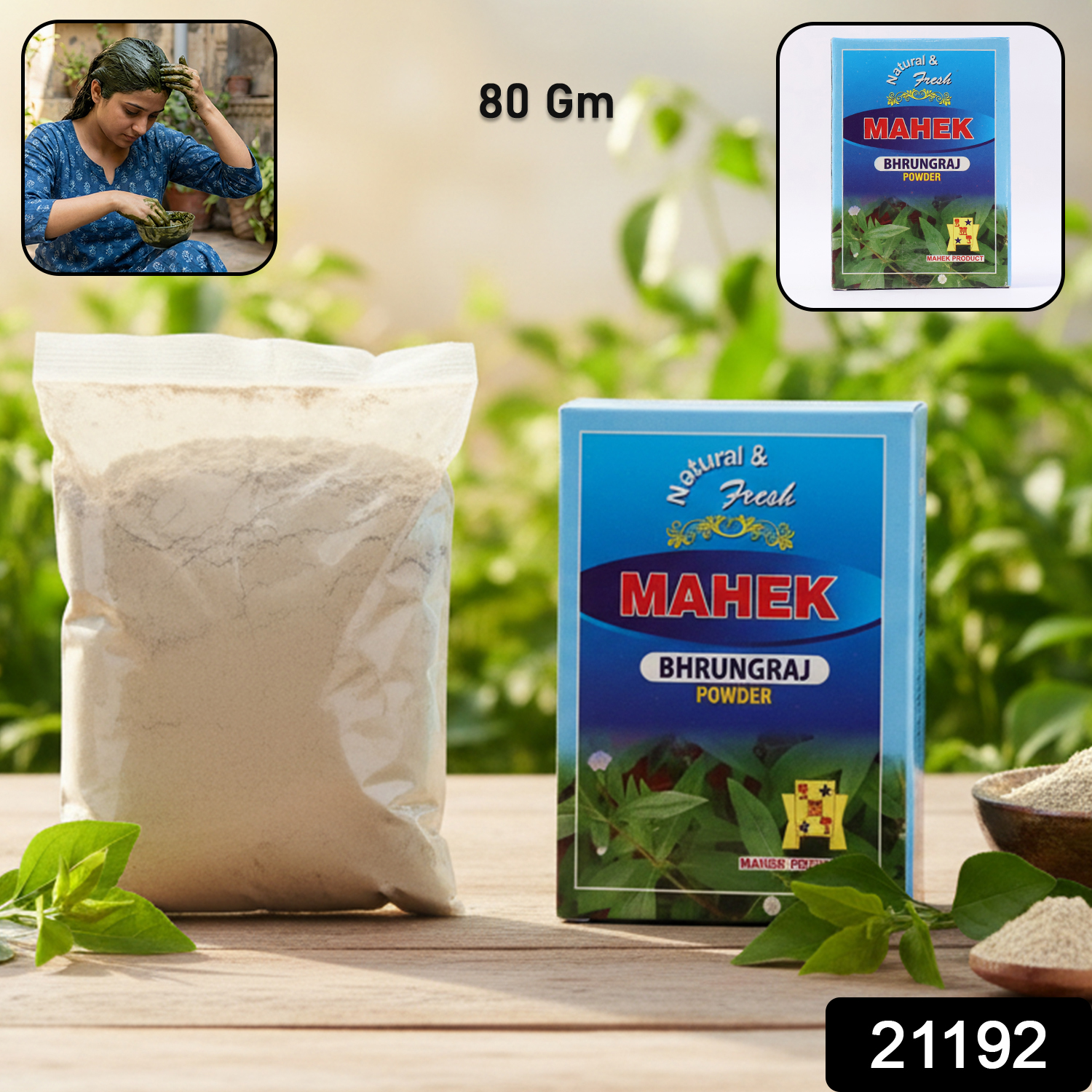 Natural Bhringraj Powder For Traditional Hair Care 80 Gm