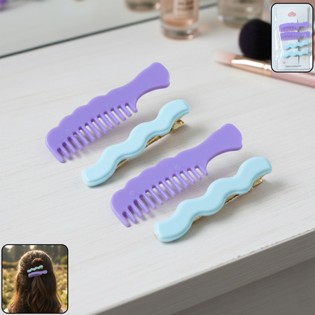 Comb-shaped Hair Clips Set For Girls Women Stylish Hair Pins (4 Pc )