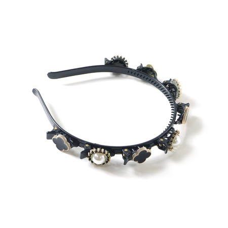 Premium Decorative Headband Stylish Black Gold Finish Hair Band (1 Pc)