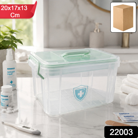 Plastic Medicine Storage Box With Lid For First Aid Tablet  Healthcare Organizer (1 Pc)
