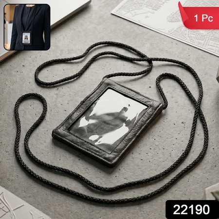 Leather Neck Wallet  Convenient Id  Card Holder With Lanyard