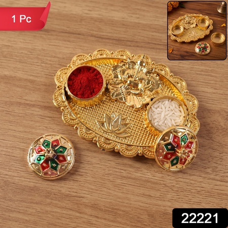 Ganesh Kumkum Holder  Elegant Meenakari Pooja Accessory