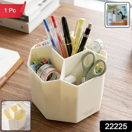 360 Degree Rotating Desk Organizer  Keep Your Workspace Tidy