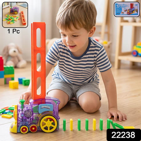 Automatic Domino Laying Train Engine Toy With Light And Music For Kids (1 Pc)