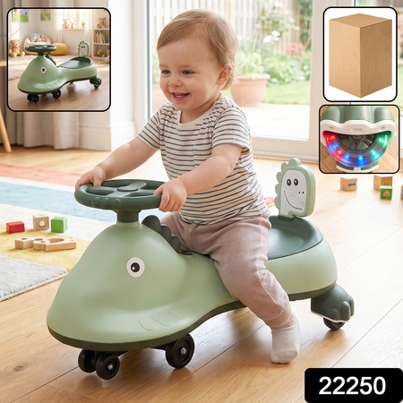 Kids Dinosaur Swing Car Ride On Toy With Music And Steering Wheel (1 Pc) by GoModexa – Baby & Kids
