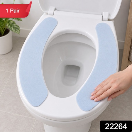 Toilet Seat Cover Pads With Soft Fabric Surface  Peel-off Backing (1 Pair)