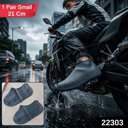 Waterproof Silicone Rain Shoe Cover 21 Cm Small Anti Slip Reusable (1 Pair)