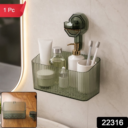 Multipurpose Transparent Wall Mounted Storage Box For Bathroom  Kitchen (1 Pc)