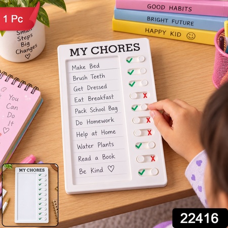 My Chores Sliding Checklist Board For Daily Tasks And Home Routine Plans (1 Pc)