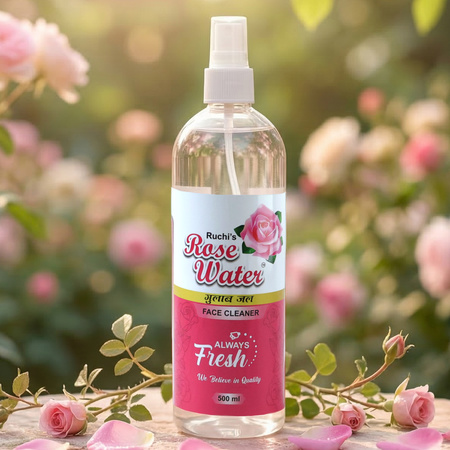 Rose Water Face Cleanser Spray Bottle (1 Pc 500 Ml)