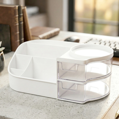 Multipurpose Cosmetic Makeup Organizer Storage Box (1 Pc White Color)