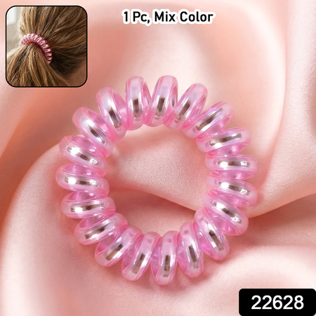 Soft Stretchable Telephone Wire Style Hair Bands Set (1 Pc Mix Color)