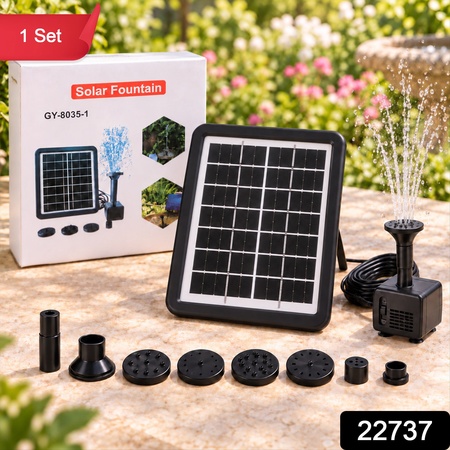 Solar Water Fountain Pump Kit With Spray Nozzles For Garden Birdbath (1 Set)