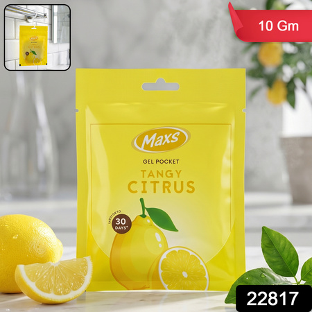 Maxs Tangy Citrus Gel Air Freshener Pocket Long Lasting 10 Gm