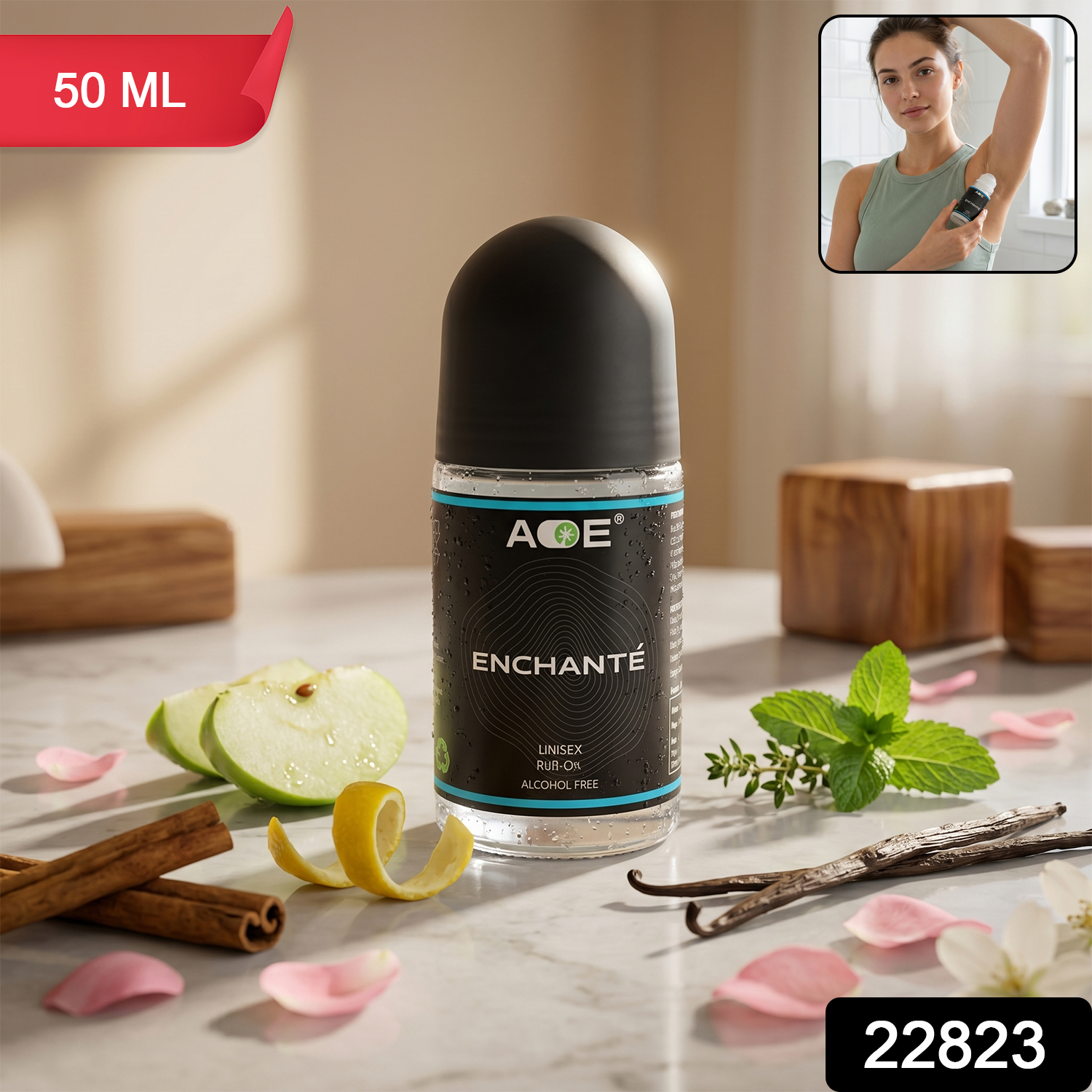 Aoe Premium Long Lasting Unisex Roll-on Deodorant Body Fragrance (1 Pc 50 Ml Blue)