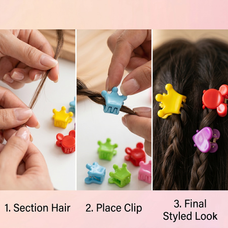 Colorful Mini Hair Claw Clips Set (1 Set)