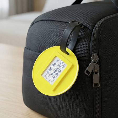 Cute Smiley Face Round Travel Identification Luggage Bag Tag (1 Pc)