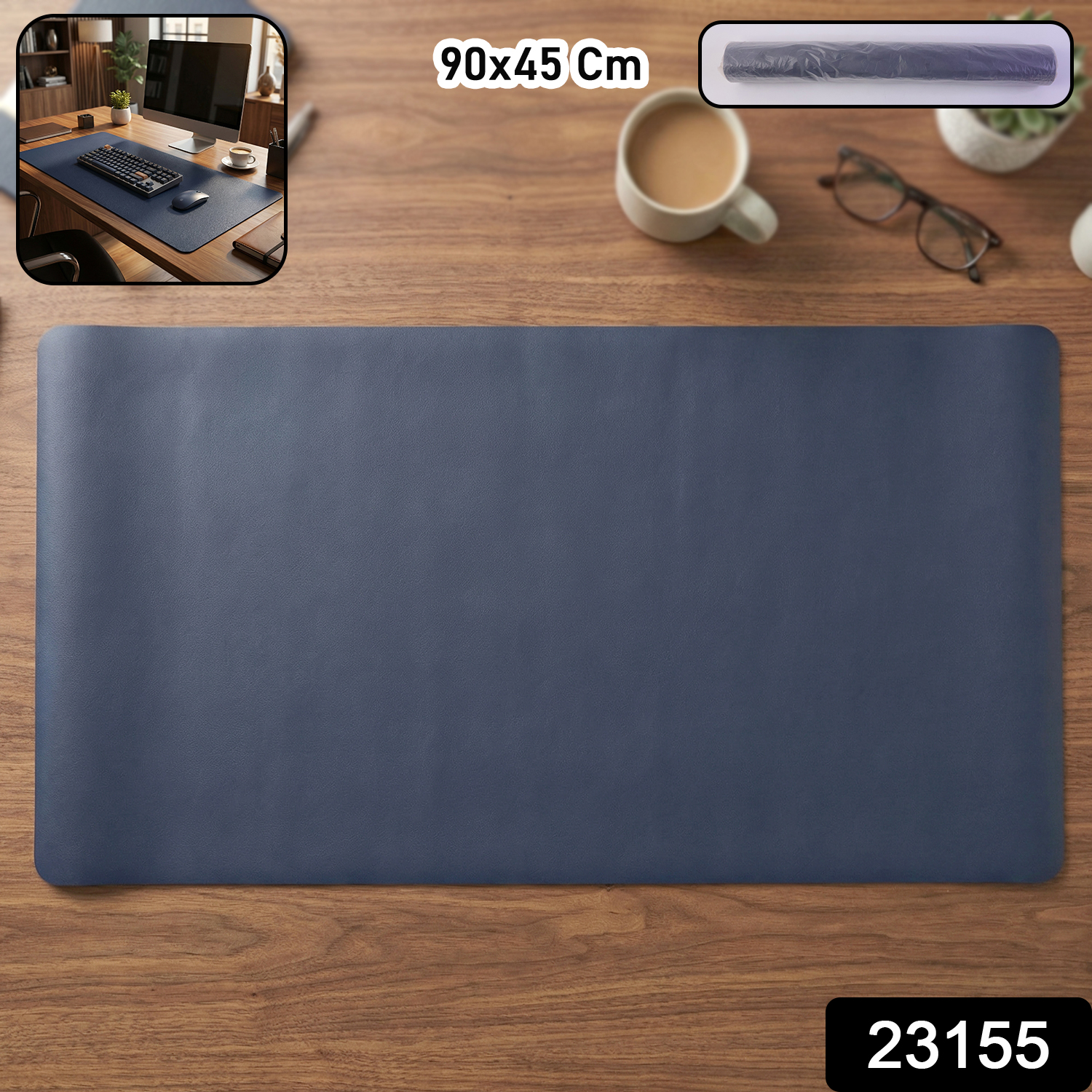 Premium Leather Finish Large Desk Mat Mouse Pad (1 Pc 90x45 Cm)