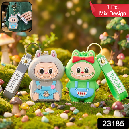 Cute Style Cartoon Silicone Mini Pouch Keychain With Strap (1 Pc)
